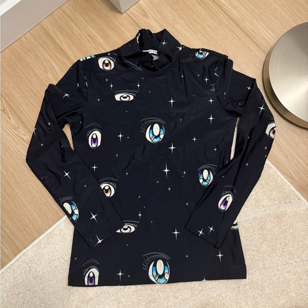 Sandy Liang Black Top with Star Pattern